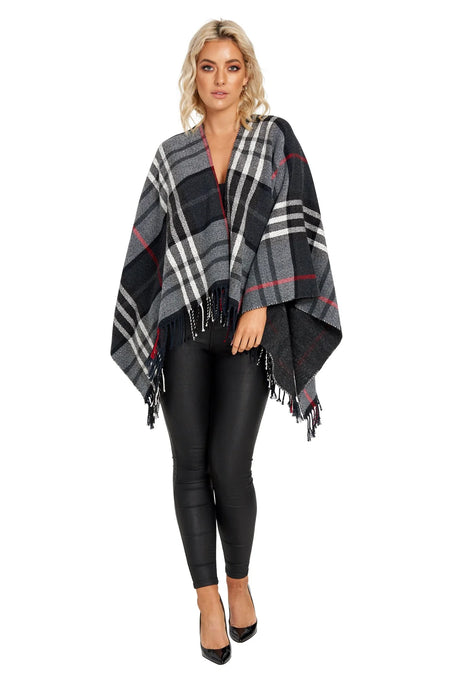 Women's Plaid Fringed Shawl