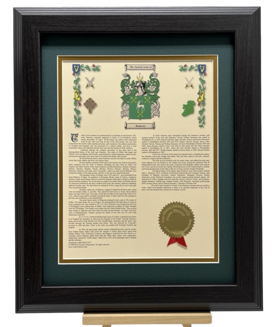 Coat of Arms & Family History Print — Portrait