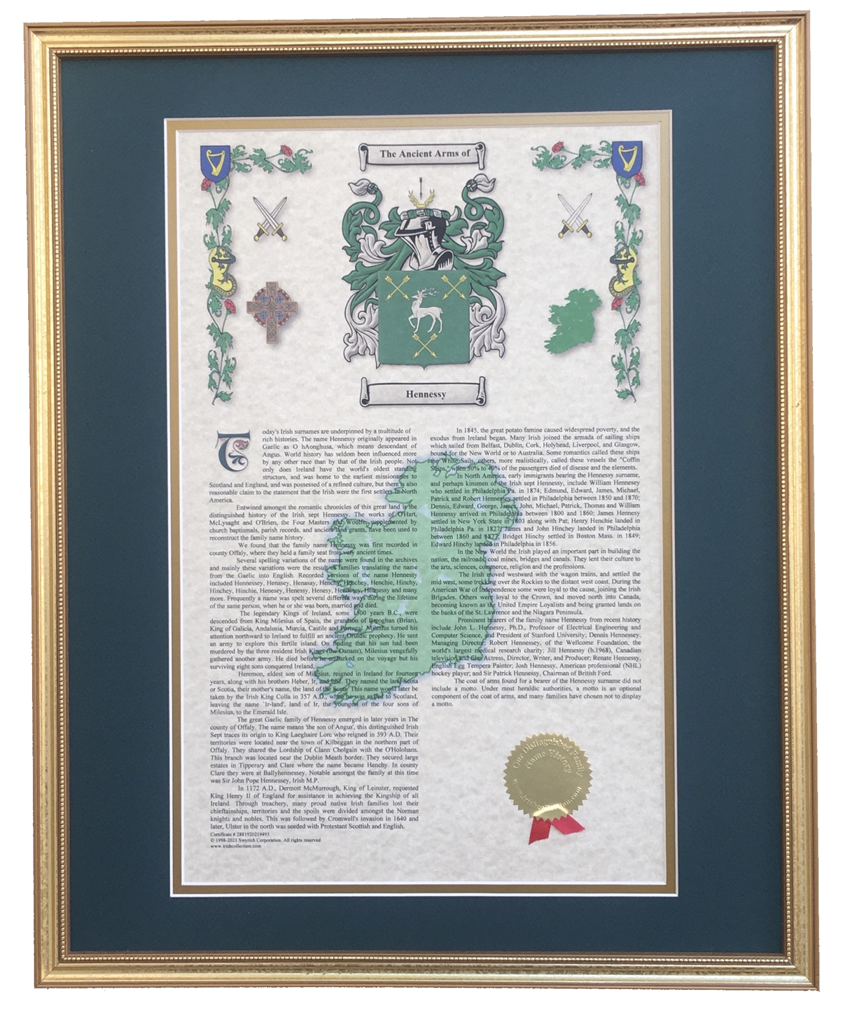 Coat of Arms & Family History Print — Portrait
