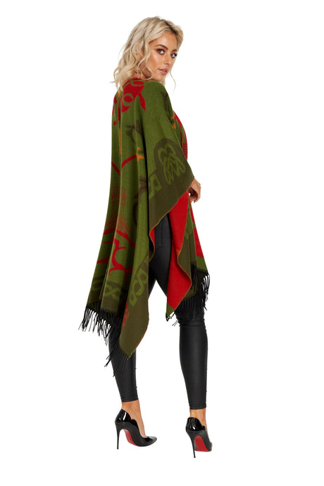 Women's Fringed Shawl with Celtic Motif
