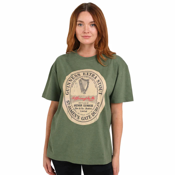 Green Distressed Guinness English Label Tee