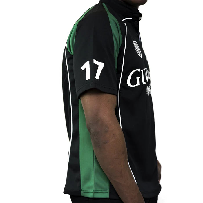 Guinness Black and Green Short Sleeve Performance Rugby Jersey