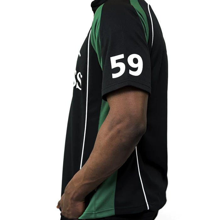 Guinness Black and Green Short Sleeve Performance Rugby Jersey