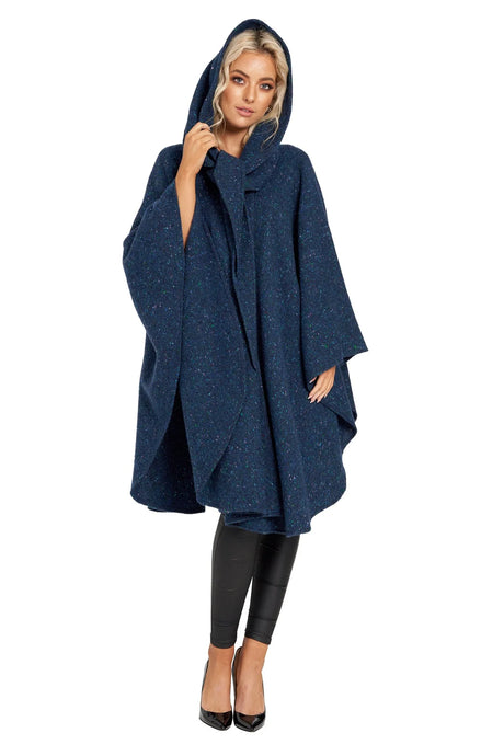 Women's Donegal Tweed Cape with Convertible Hood