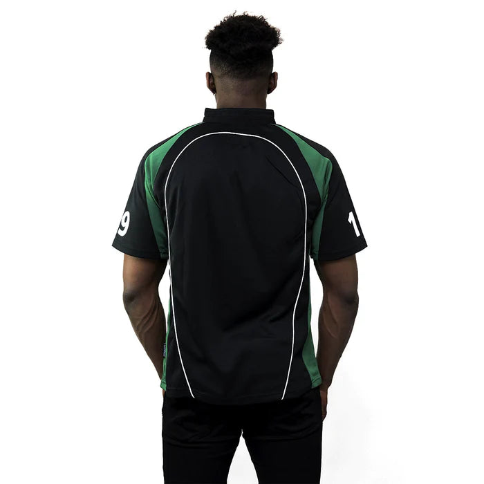 Guinness Black and Green Short Sleeve Performance Rugby Jersey