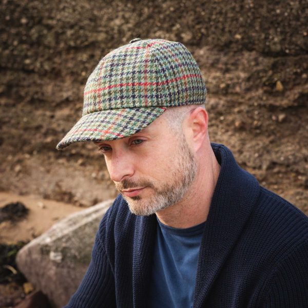 Tweed Baseball Style Cap with Earflaps