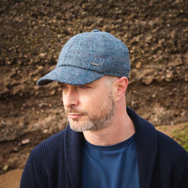 Tweed Baseball Style Cap with Earflaps