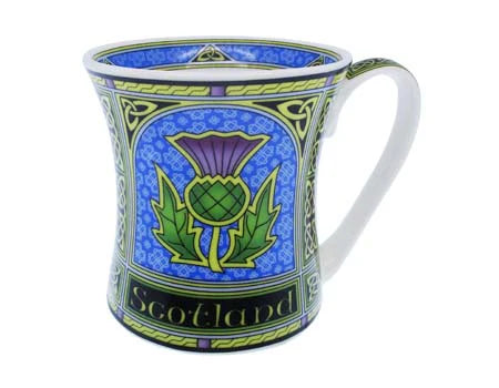 Scottish Thistle Window Pane Bone China Mug
