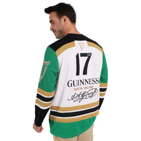 Guinness White and Green Toucan Hockey Jersey