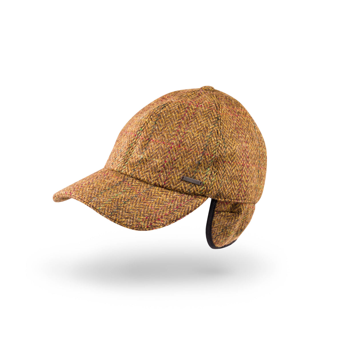 Tweed Baseball Style Cap with Earflaps