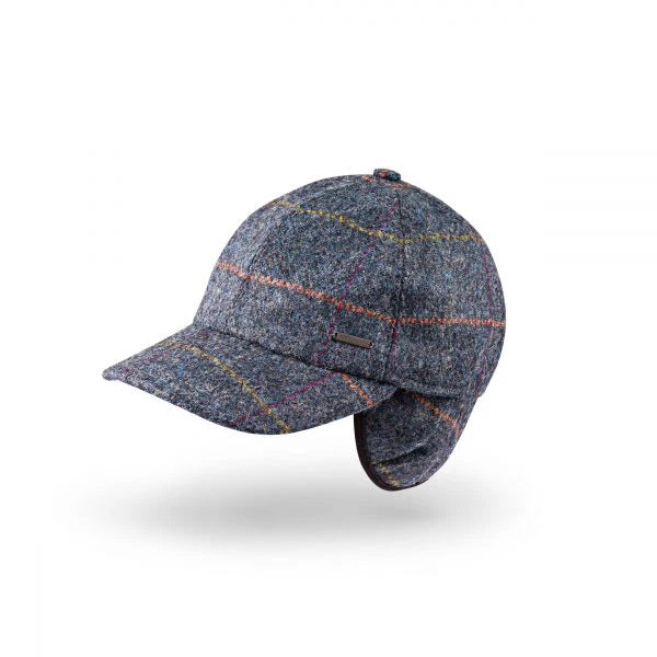 Tweed Baseball Style Cap with Earflaps