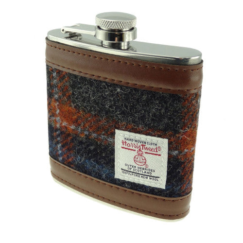 Glen Appin 6oz Harris Tweed Tartan Hip Flask