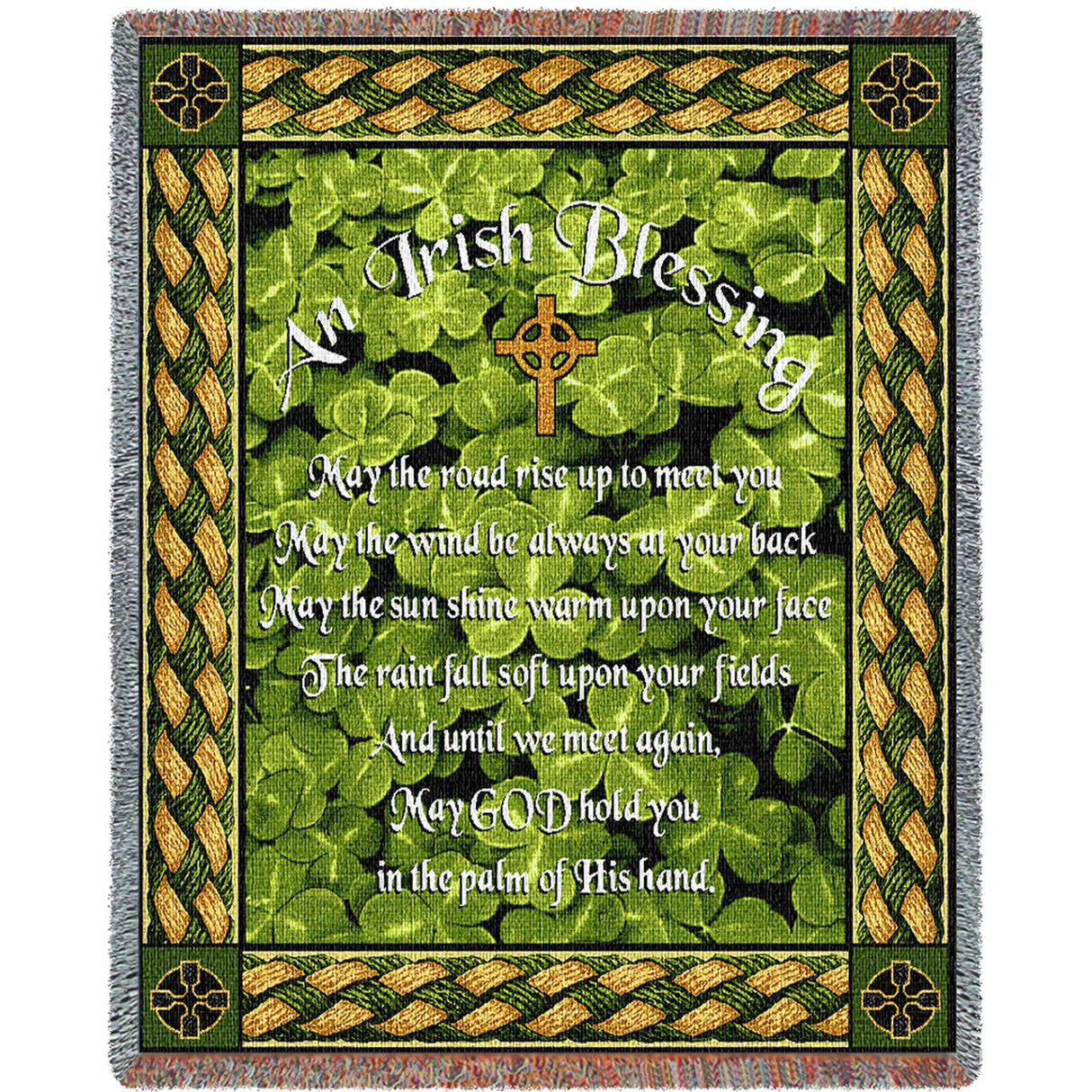 Irish Blessing - May The Road Rise To meet You - Throw Blanket With Fringe