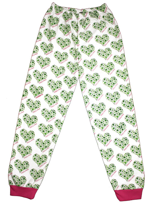 Children's Ireland Pink and Green Shamrock Heart Pajamas