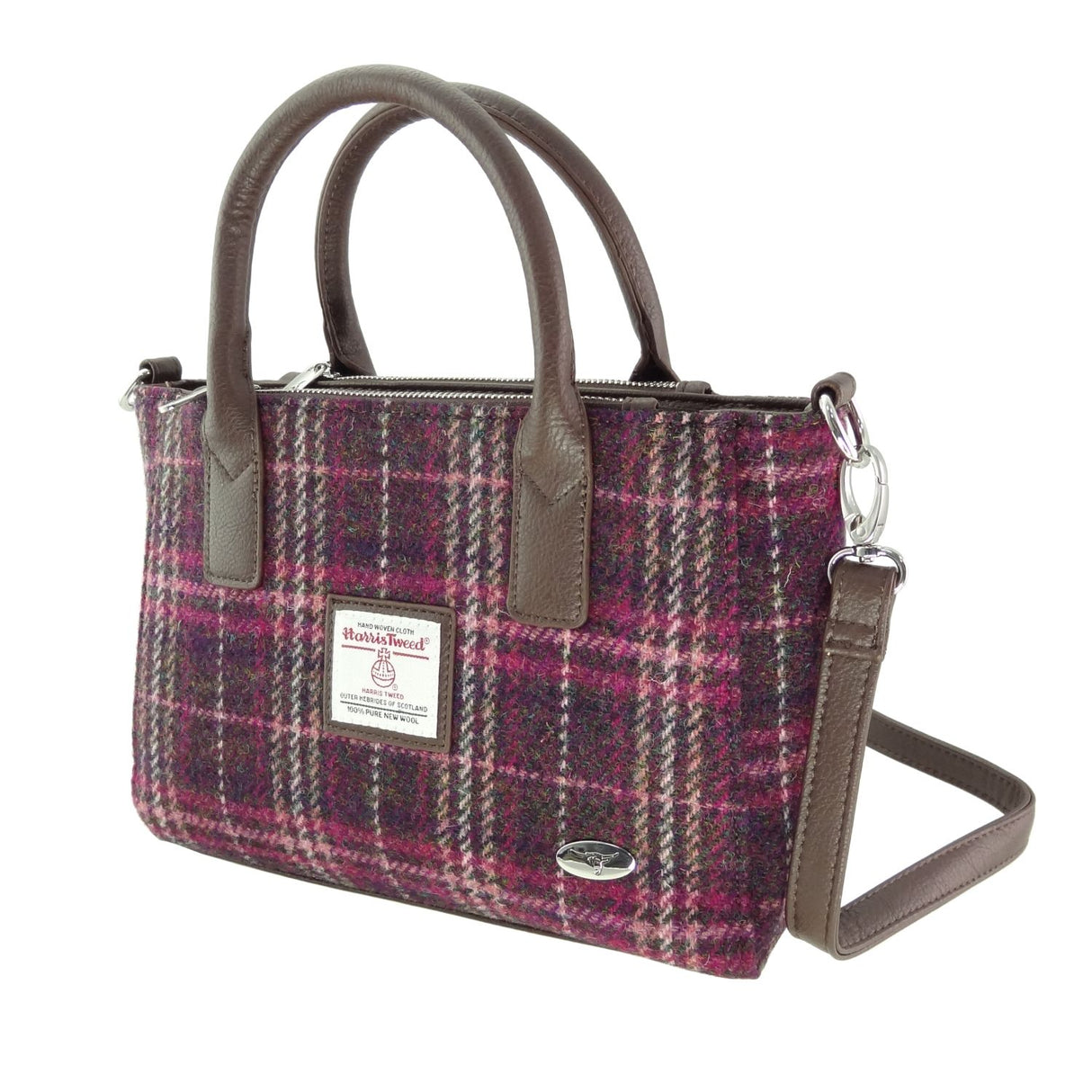 Harris Tweed Small Tote Bag with Shoulder Strap