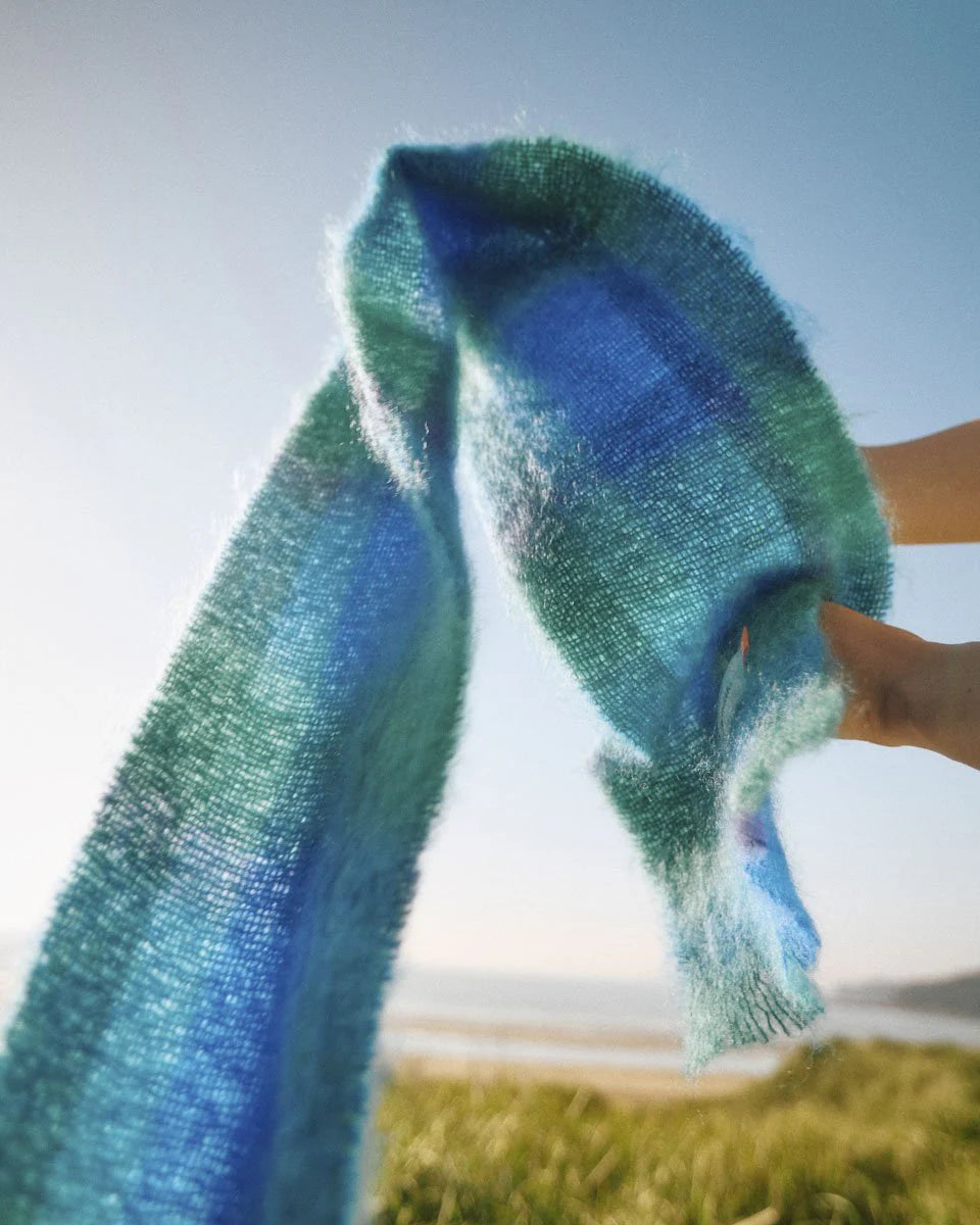 Cushendale 'Drumin' Check Mohair Scarf