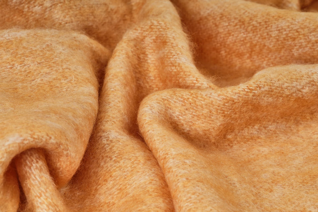 Solid Color Brushed Mohair Irish Throw Blanket