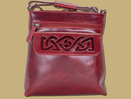Celtic Embossed Leather Women's Crossbody Bag Made in Ireland