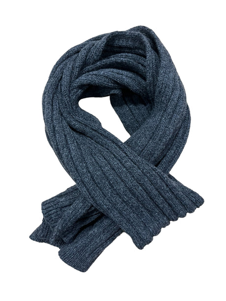 Merino and Cashmere Mens Ribbed Scarf