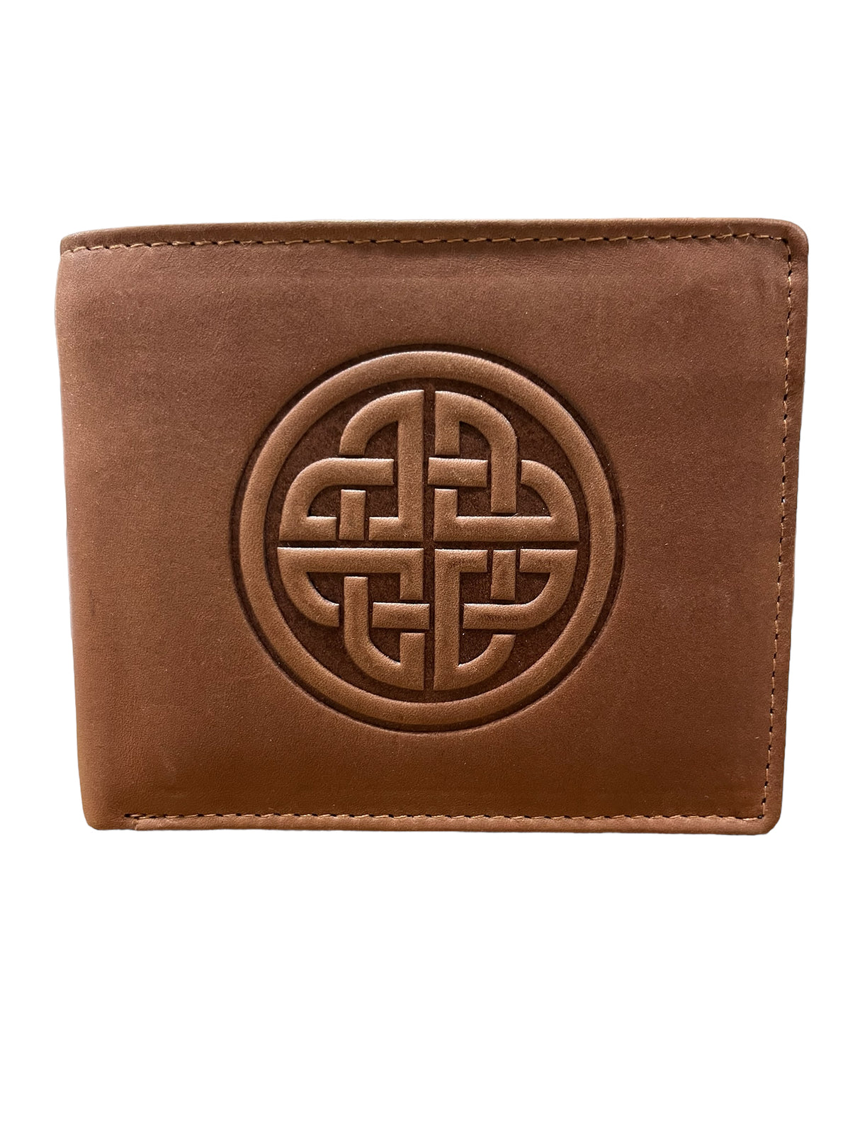 Men's Leather Trifold Wallet - Knotwork