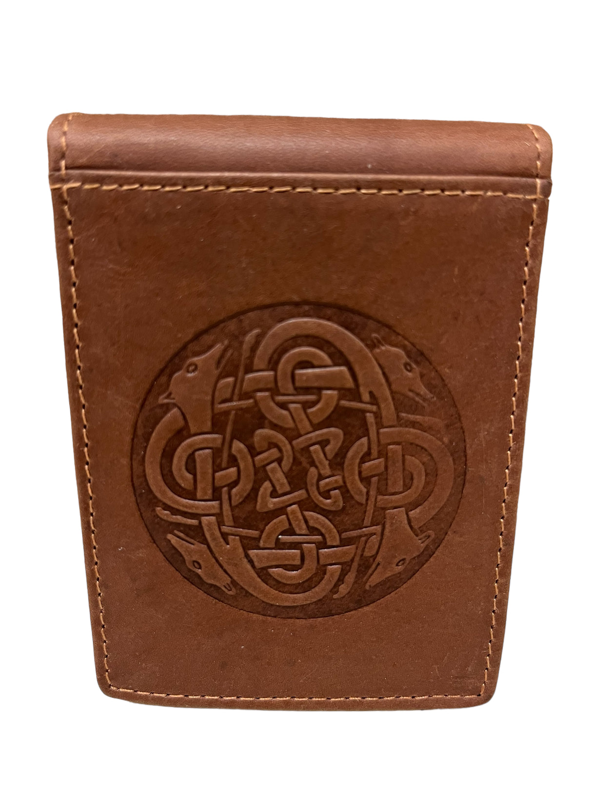 Celtic Hounds Leather Money Clip