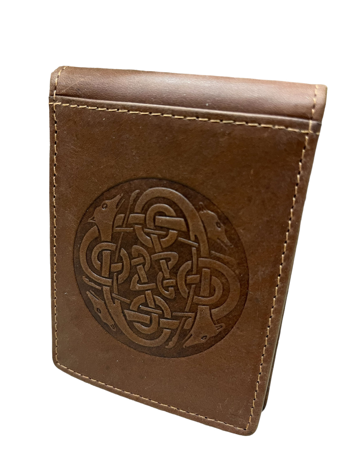 Celtic Hounds Leather Money Clip