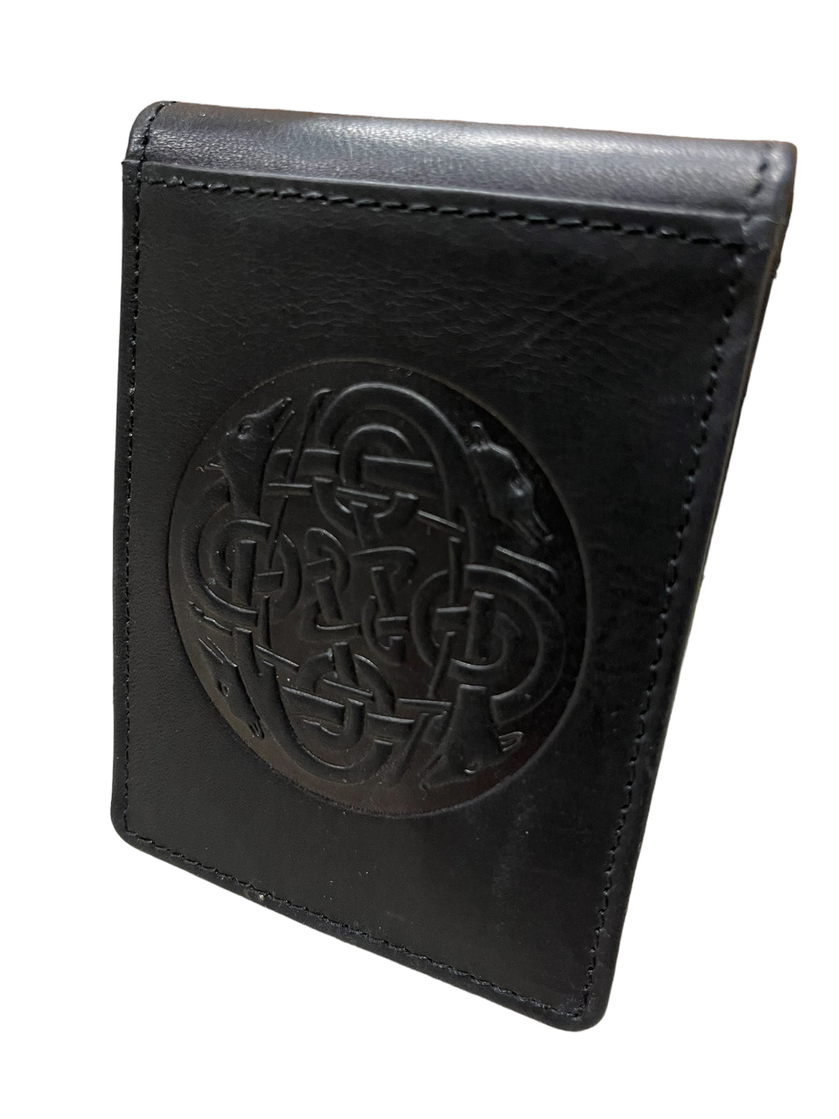 Celtic Hounds Leather Money Clip