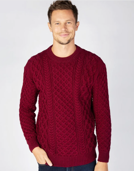 Men's Crewneck Aran Sweater