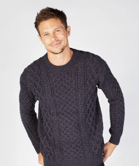 Men's Crewneck Aran Sweater