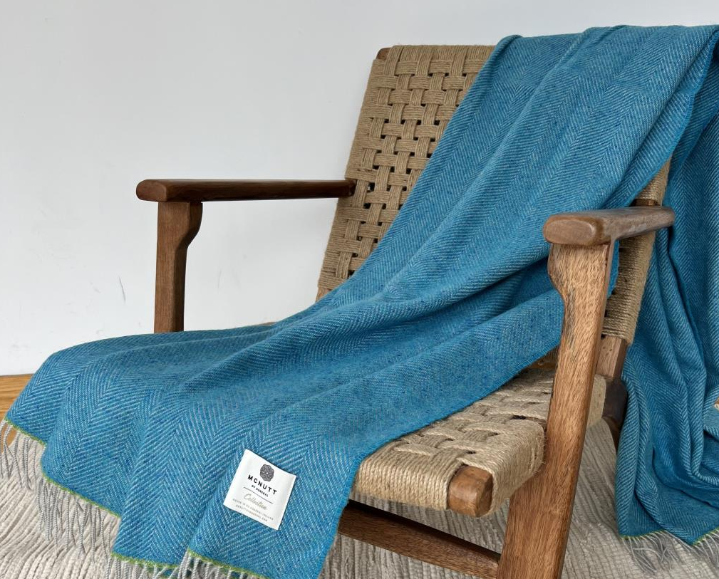 Belle Herringbone Merino Wool Throw