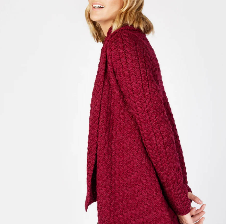 Women's Aran Pattern Waterfall Cardigan