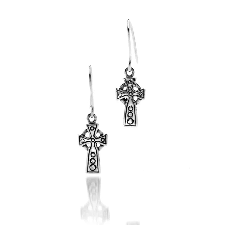 Small Celtic Cross Sterling Earrings
