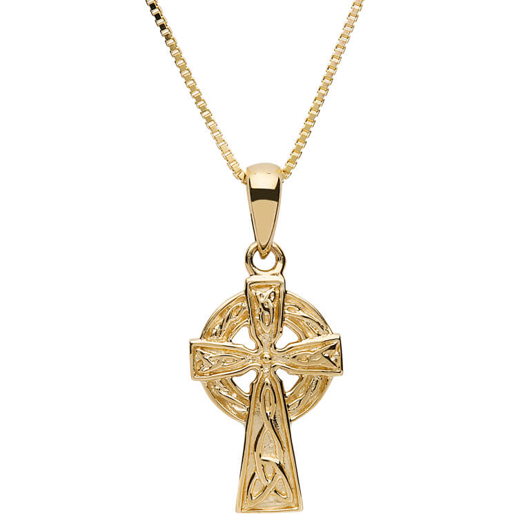 10P656 - Small 10K Trinity Cross Pendant by Shanore