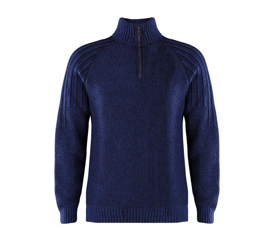 Mens Lambswool Zip Neck Sweater