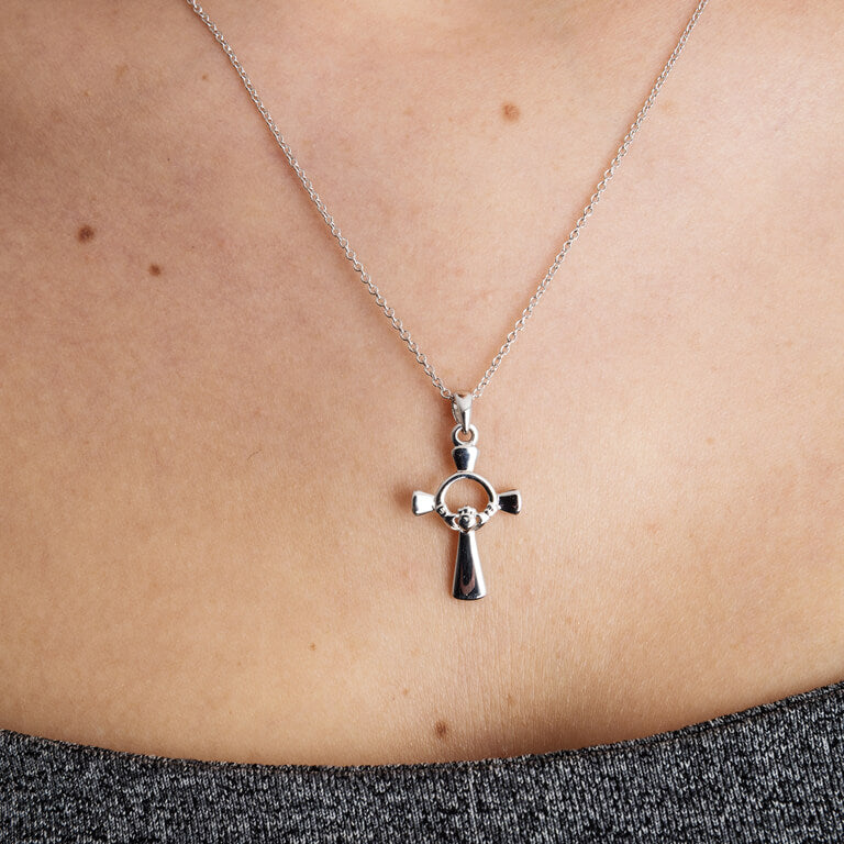 SF23 Silver Claddagh Cross by Shanore