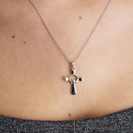 SF23 Silver Claddagh Cross by Shanore