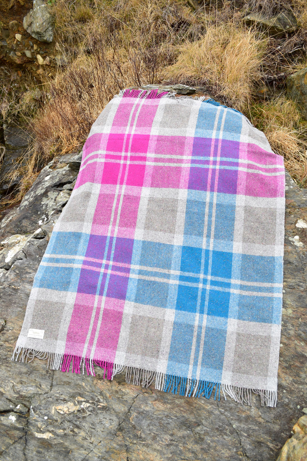 Blueberry Plaid Blanket by Studio Donegal