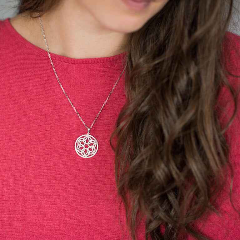SW20 Trinity Circle Necklace Embellished With Swarovski Crystals by Shanore