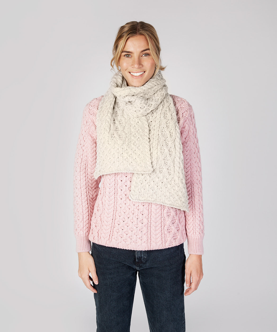 Merino and Cashmere Luxe Aran Scarf