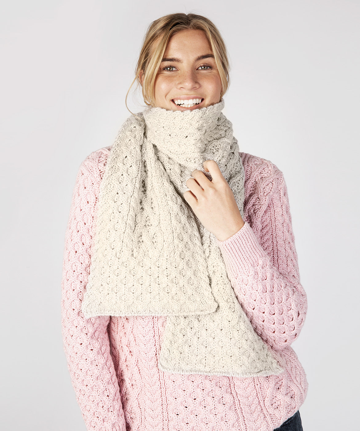 Merino and Cashmere Luxe Aran Scarf
