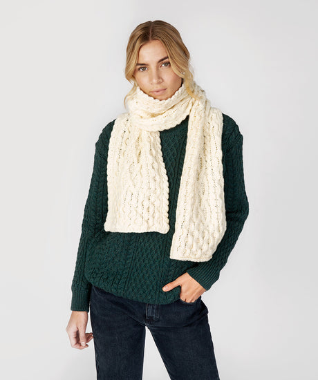 Merino and Cashmere Luxe Aran Scarf