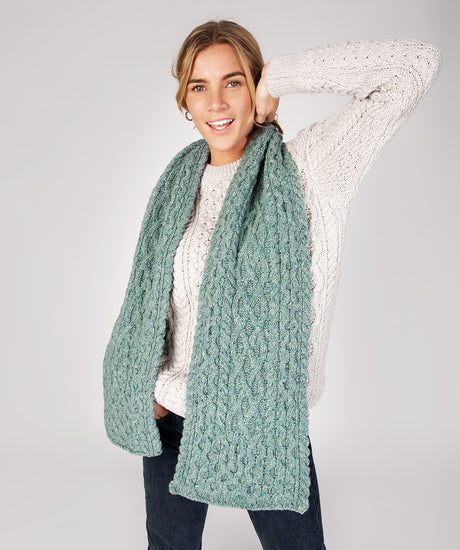 Merino and Cashmere Luxe Aran Scarf