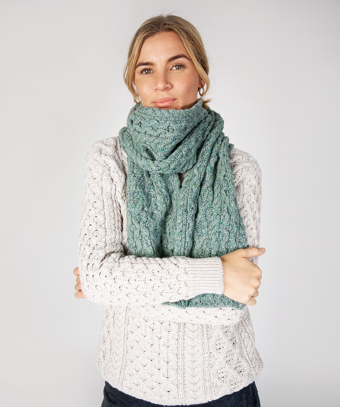 Merino and Cashmere Luxe Aran Scarf