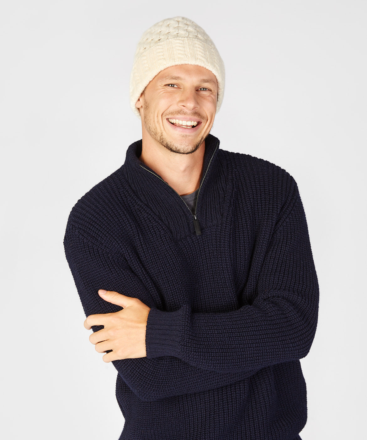 Merino and Cashmere Luxe Aran Beanie Hat