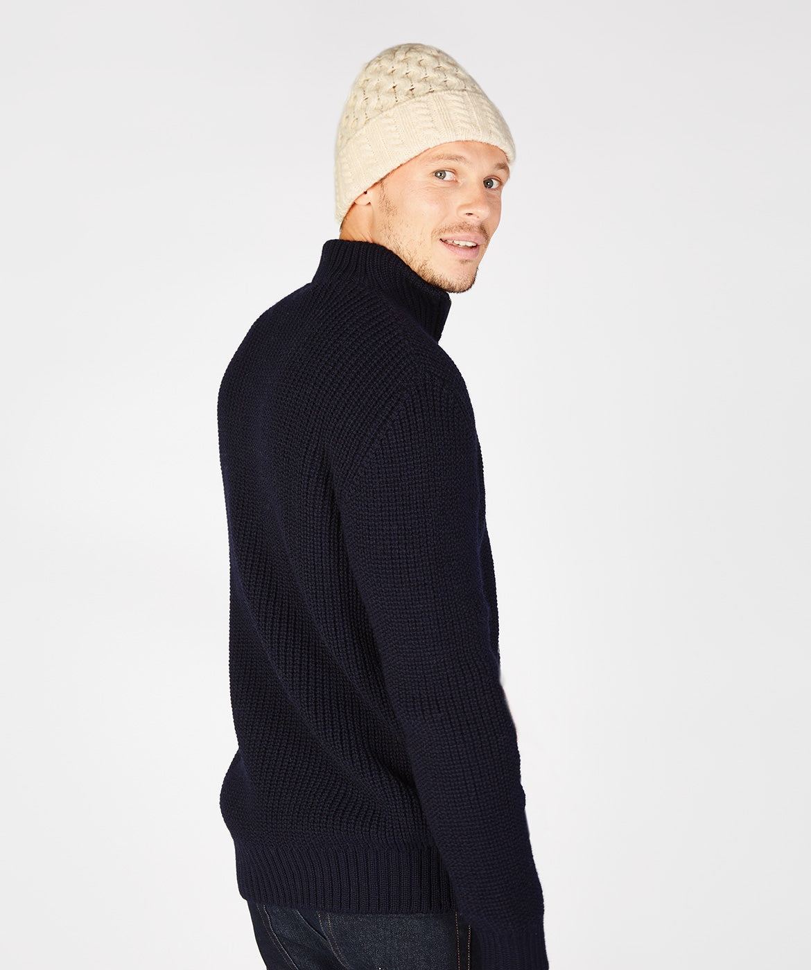 Merino and Cashmere Luxe Aran Beanie Hat