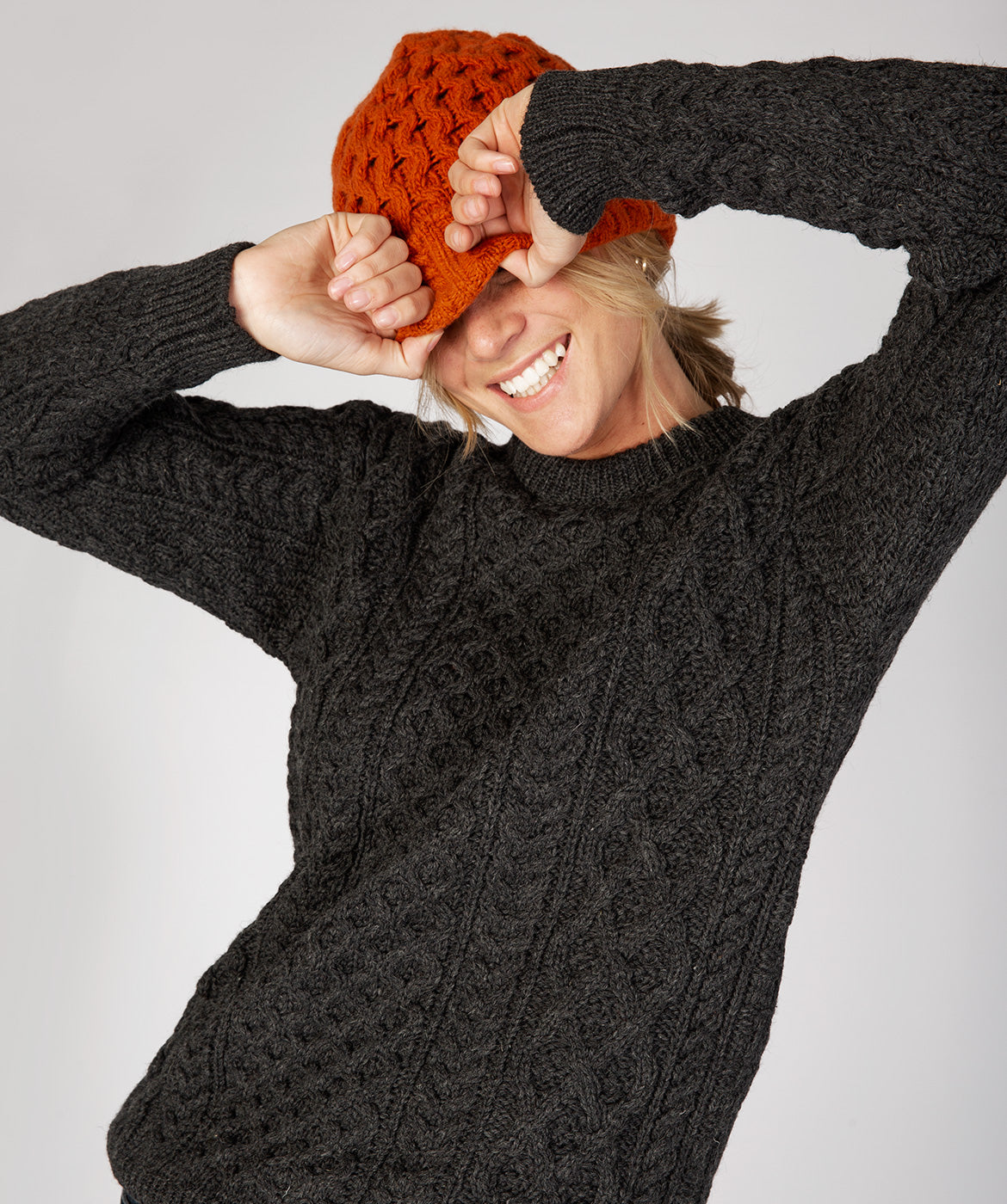 Merino and Cashmere Luxe Aran Beanie Hat