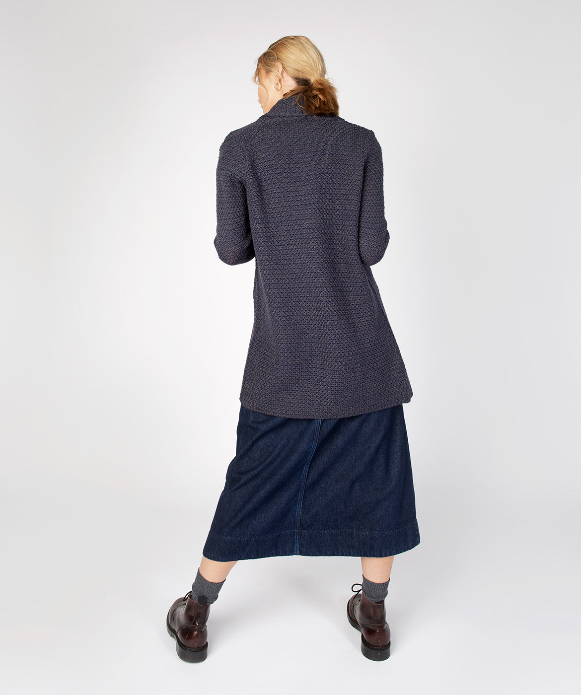 Women's Merino Wool Textured Long Cardigan