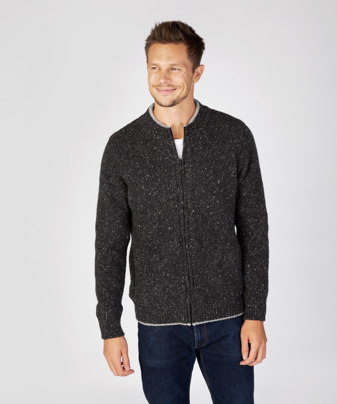 Men's Crewneck Full Zip Cardigan