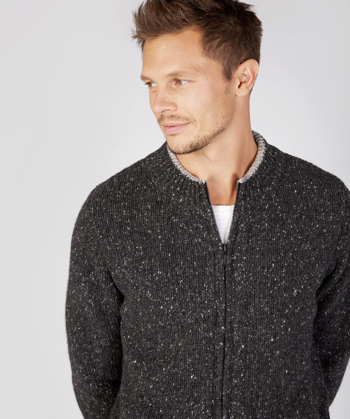 Men's Crewneck Full Zip Cardigan