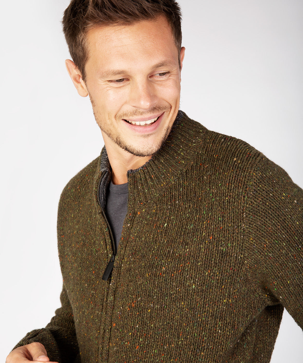 Men's Crewneck Full Zip Cardigan